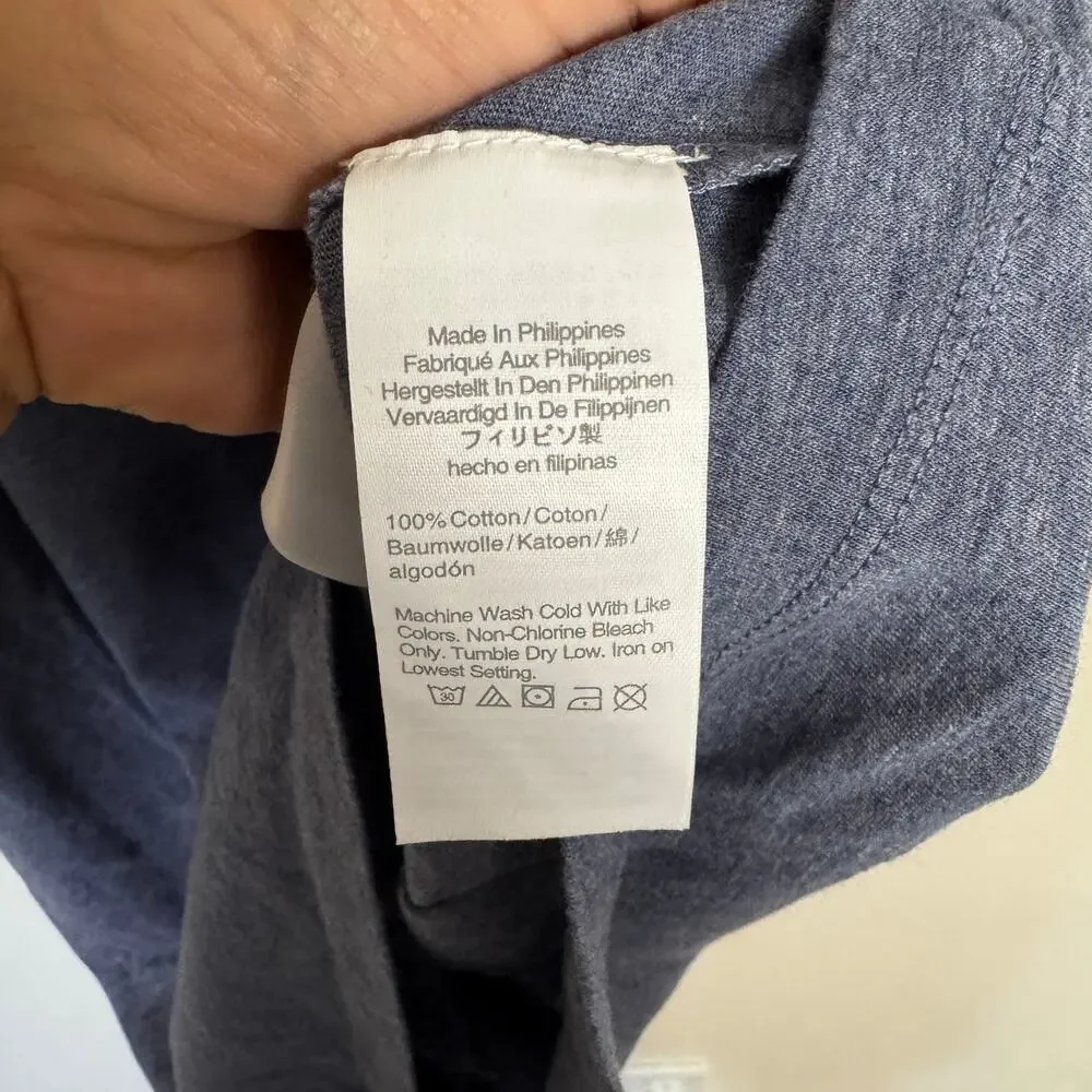 J.Crew Broken-in T-shirt Mens M Tall Blue Cotton Crewneck Pullover Short Sleeve